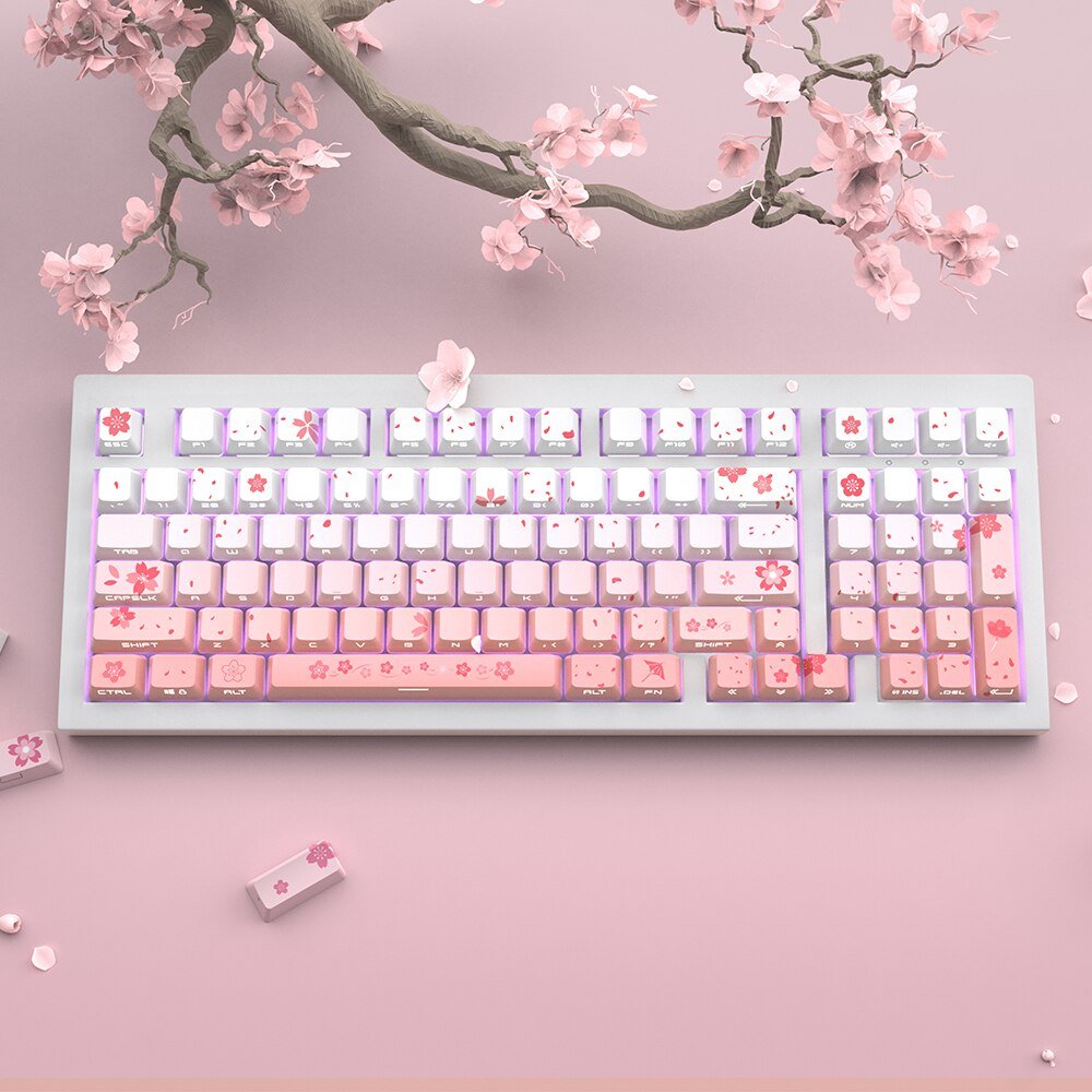 GMK+ Sakura Flower OEM Custom Keycap Set