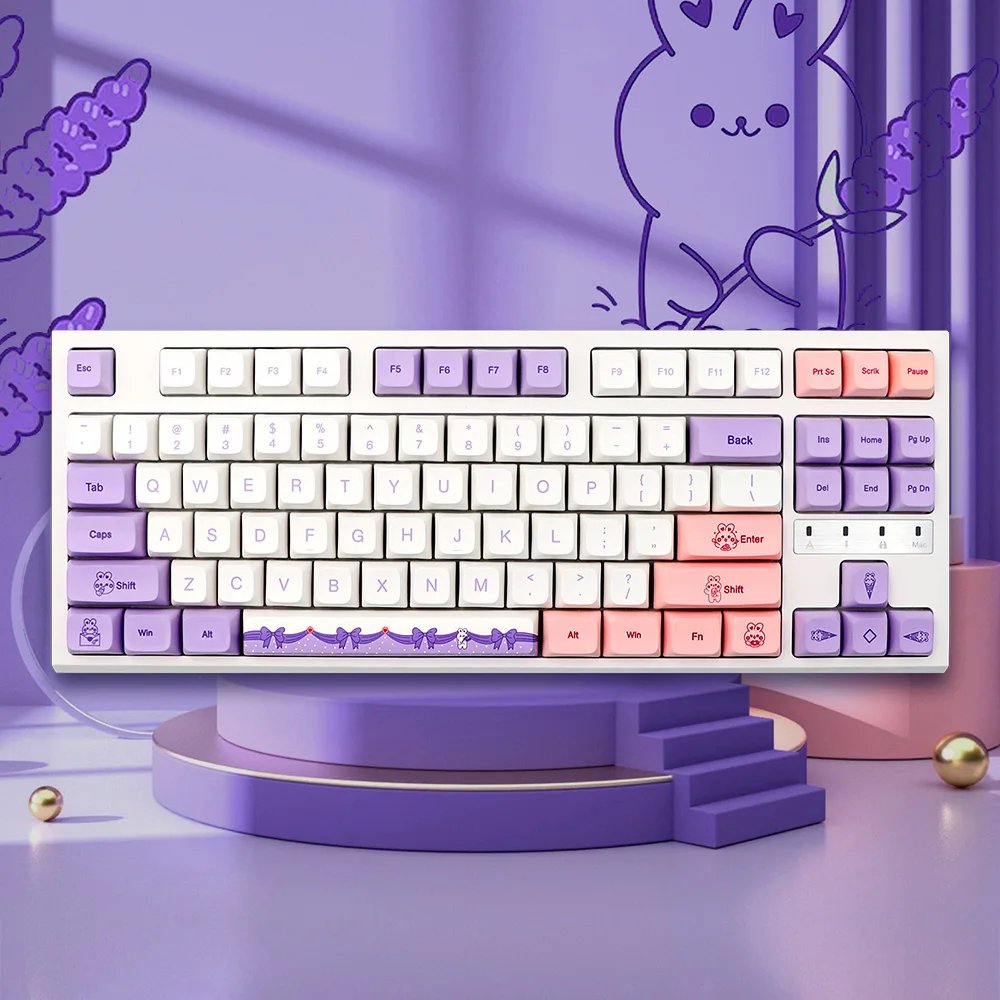 GMK+ Lavender Bunny XDA Custom Keycap Set