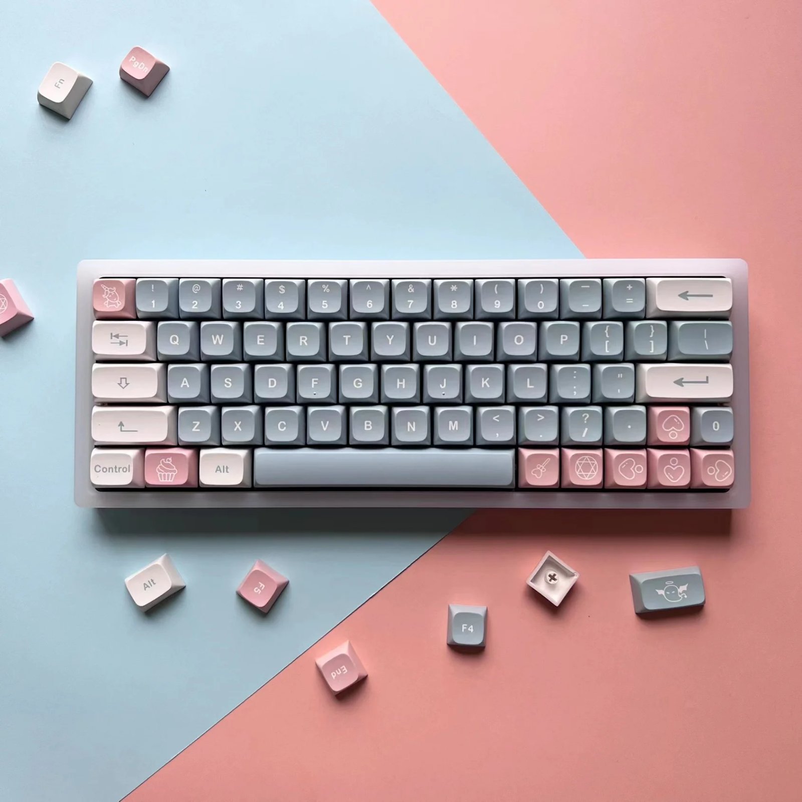GMK+ Pinky Grey XDA Custom Keycap Set