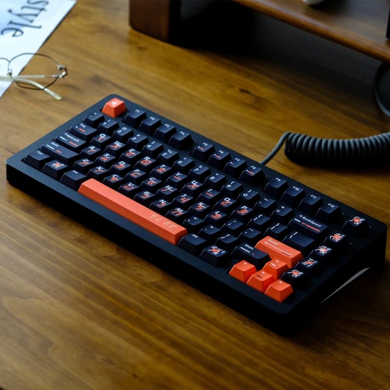 GMK+ Cool Black and Orange Cherry Custom Keycap Set - Image 6