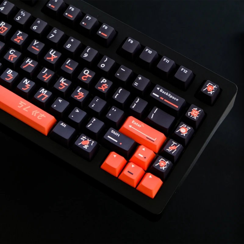 GMK+ Cool Black and Orange Cherry Custom Keycap Set - Image 3