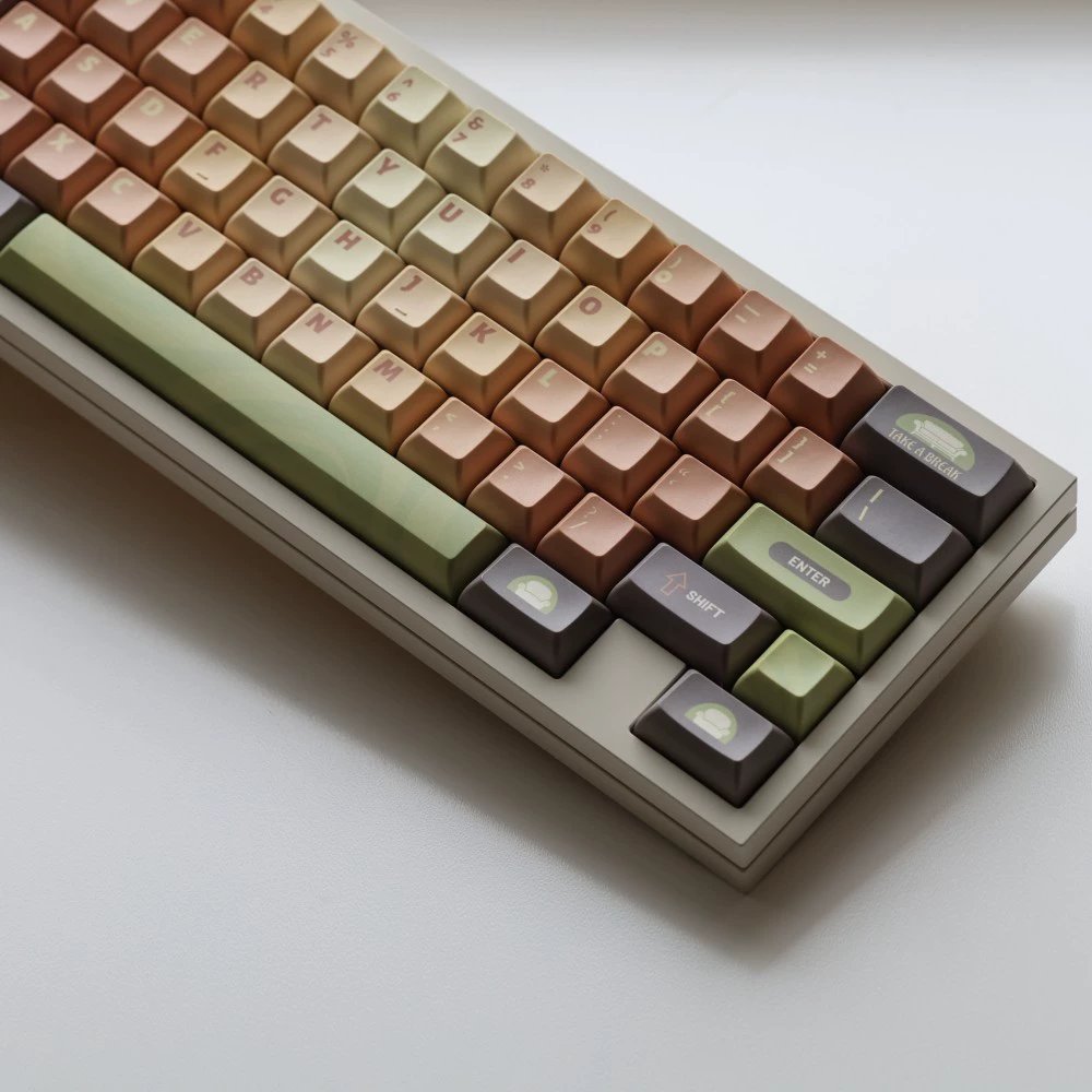 GMK+ Matcha Coffee KCA Custom Keycap Set