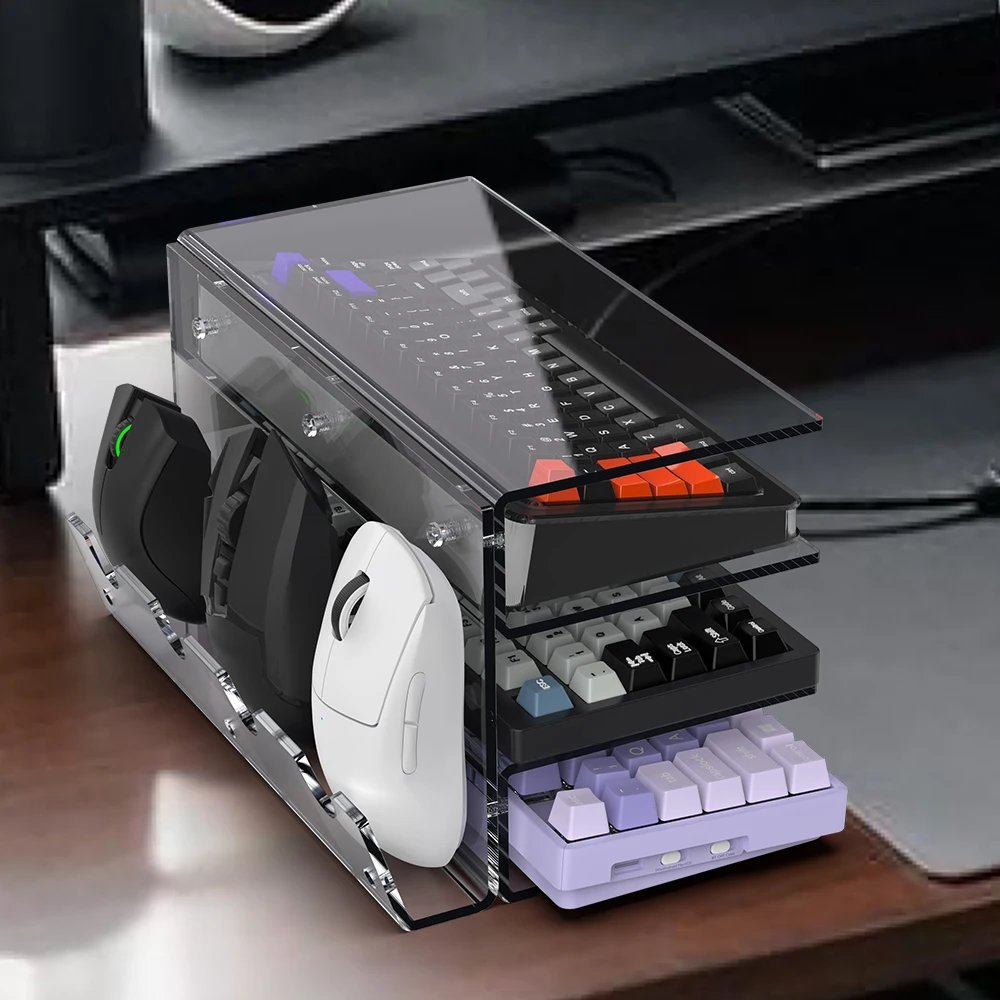 GMK+ Transparent Keyboard + Mouse Stand