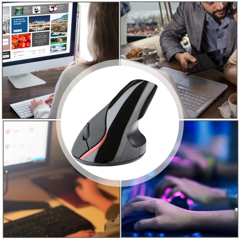 GMK+ Ergonomic Shiny Black Gaming Mouse