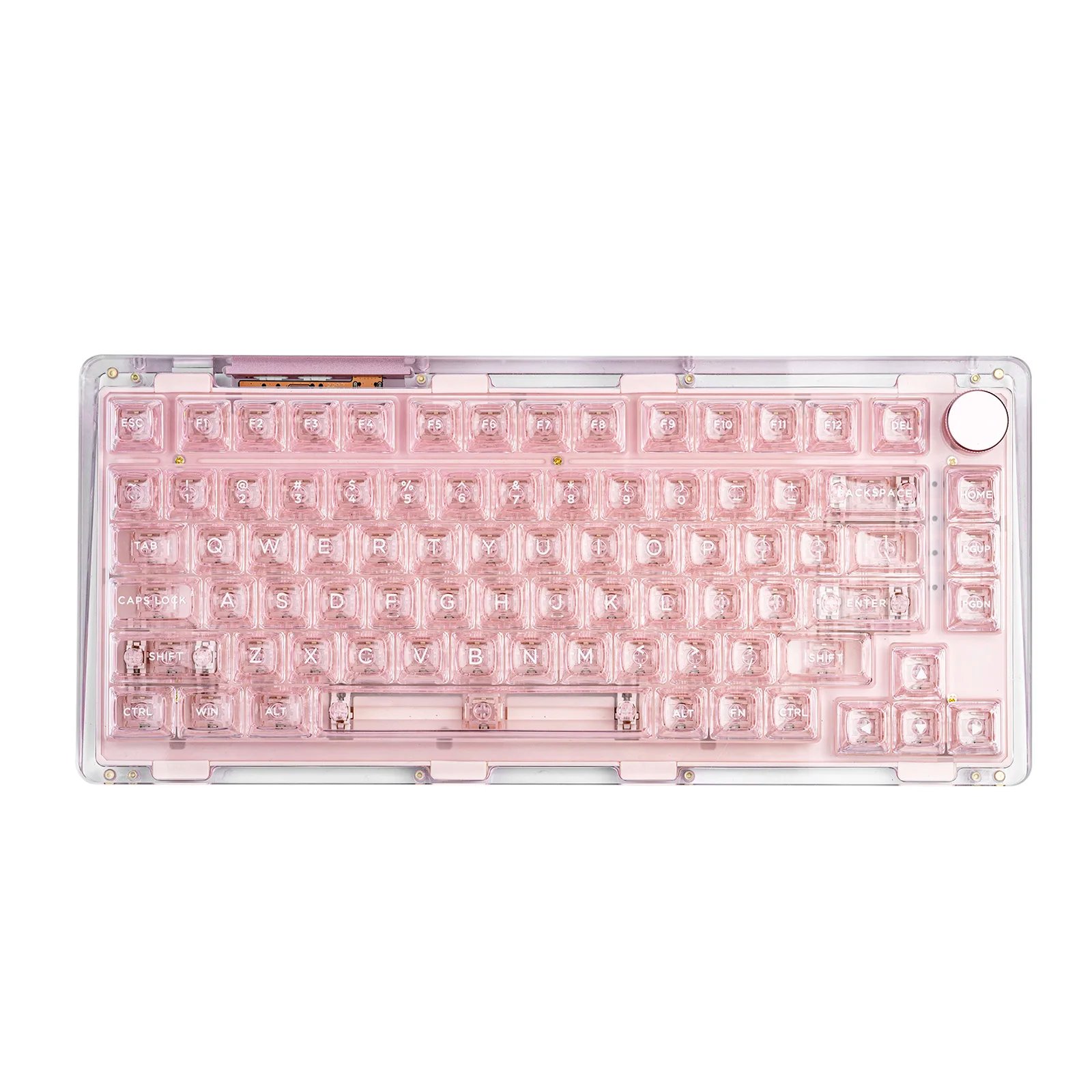 GMK+ Transparent Pink Full Mechanical Keyboard