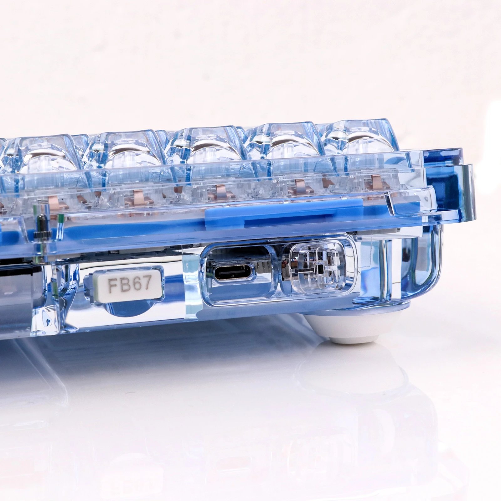 GMK+ Transparent Blue Full Mechanical Keyboard