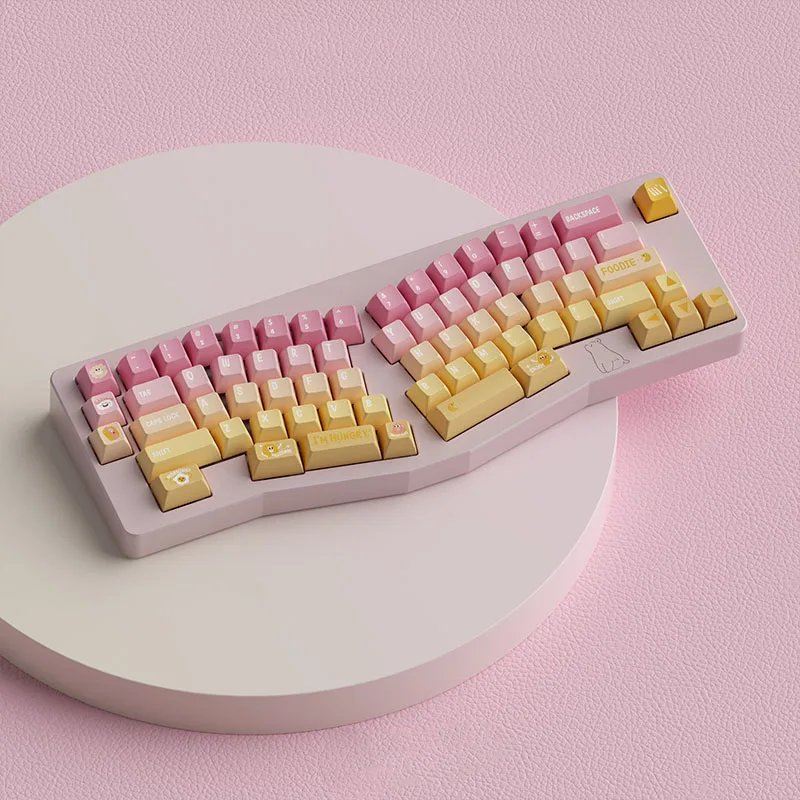 GMK+ Yellow Rainbow KCA Custom Keycap Set