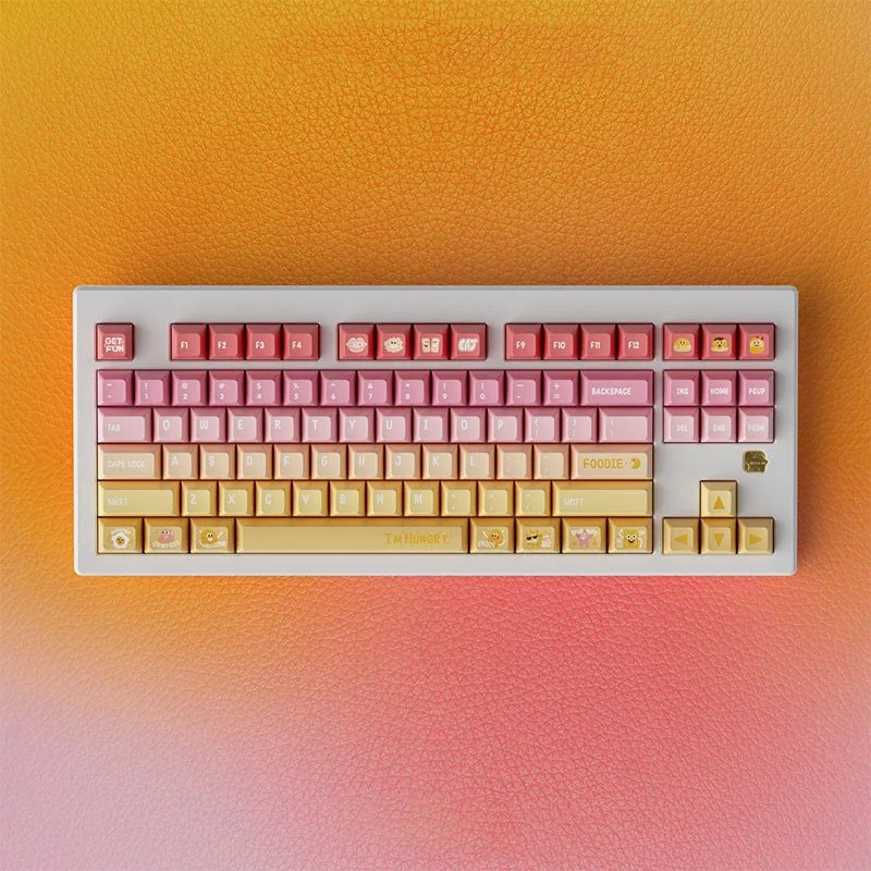 GMK+ Yellow Rainbow KCA Custom Keycap Set